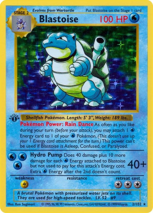 Blastoise 1999 Base Set Shadowless 1st Edition #2